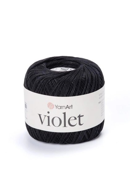 Violet Siyah Koton Merserize Dantel Örgü İpi 999