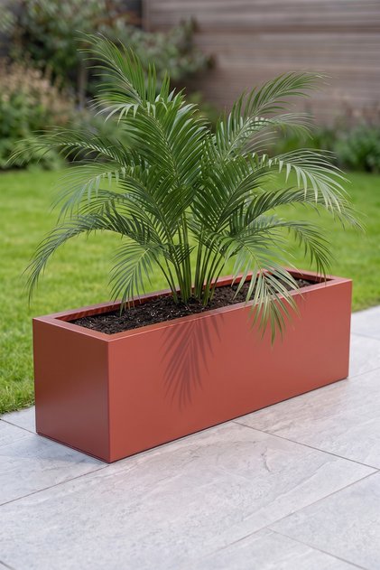 Zenith 97x25x30 cm Yatay Dikdörtgen Kiremit Saksılık - İç & Dış Mekan Modern Metal Saksı