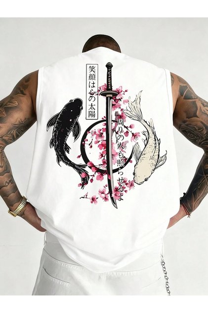 Men's oversized crew neck sleeveless t-shirt - longline