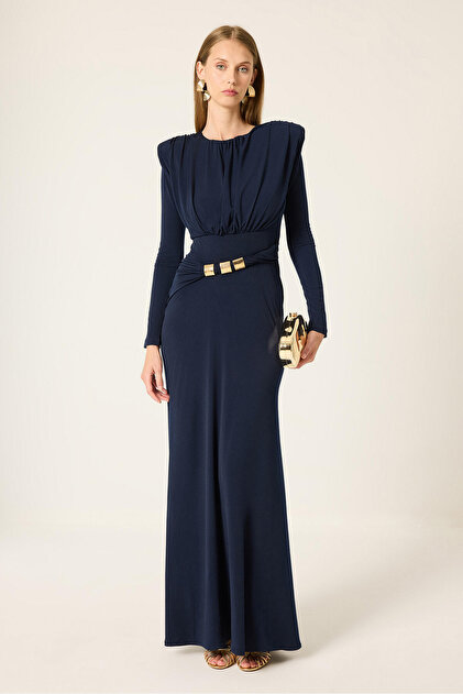 Touche Prive Maxi Dress with Gold Accessories