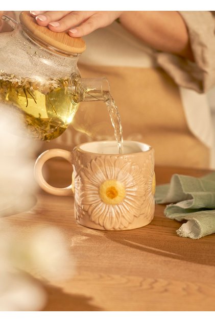 Cana ceramică Daisy Bej (400 cc)