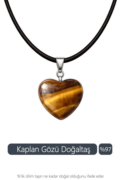Original & Certified Tiger's Eye Natural Stone Necklace with Cord