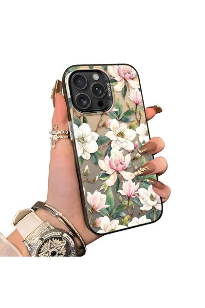 iPhone 16 Pro Compatible Hard Acrylic Back Silicone Edge Lens Protection Case