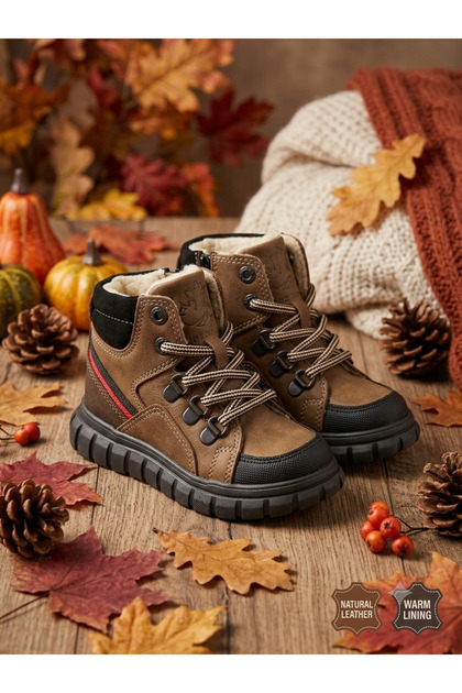 Genuine Leather Zippered Daily Orthopedic Children's Boots
