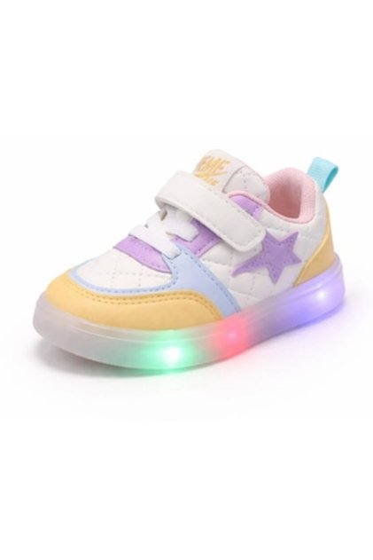 Pantofi sport pentru copii cu LED-uri, multicolori, talpă luminoasă flexibilă, închidere cu scai, design modern și confortabil, 22 EU, 13.5 cm