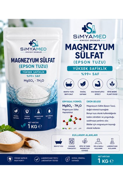 Magnezyum Sülfat (Epson Tuzu) 1 Kg – Yüksek Saflık %99+
