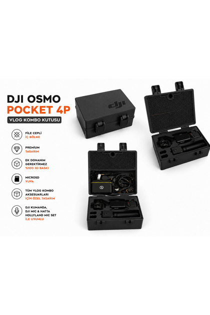DJI Osmo Pocket 4P Vlog Combo Saklama Kutusu – Profesyonel Kamera ve Aksesuar Taşıma Kutusu – İÇİ SERT Koruma Kutusu