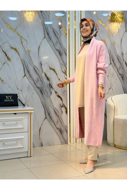 Ny Mehli̇ka Long Angora Cardigan 3372