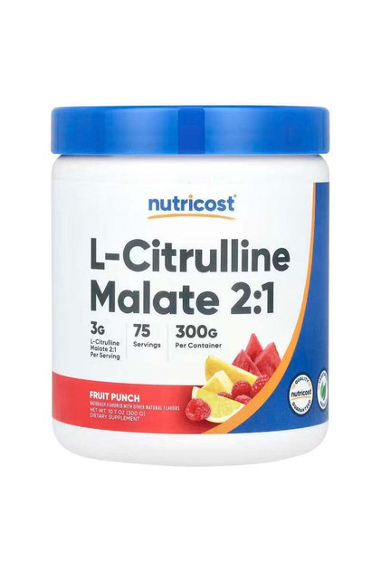 L-Citrulline Malate Nitric Oxide Muscle Recovery 2:1 Fruit Punch 300 g