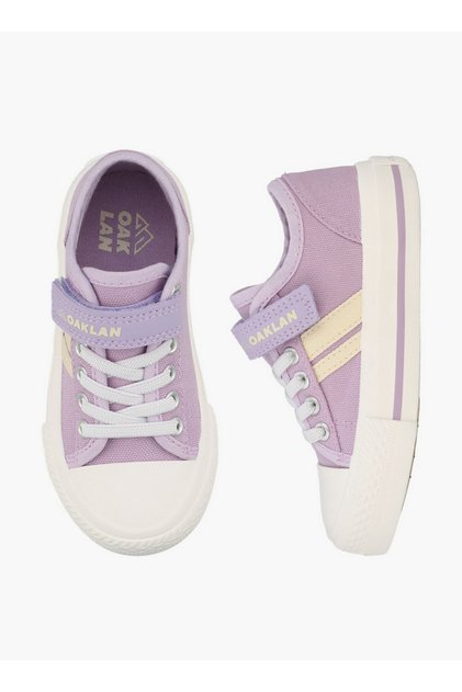 Girls Striped Lace-Up Ankle Sneakers