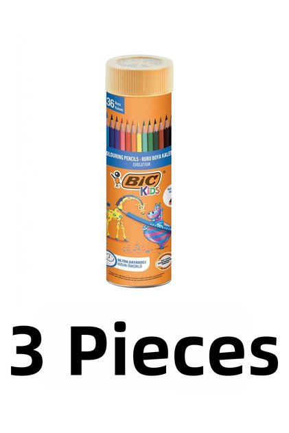 3 Pieces Kids Evolution Dry Crayons 36 Pieces Metal Tube