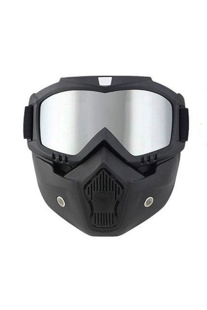 Cross Motosiklet Bisiklet Gözlüğü Açık Kask Maskesi Süngerli Bant Lastikli Jet Maske Ayna Cam