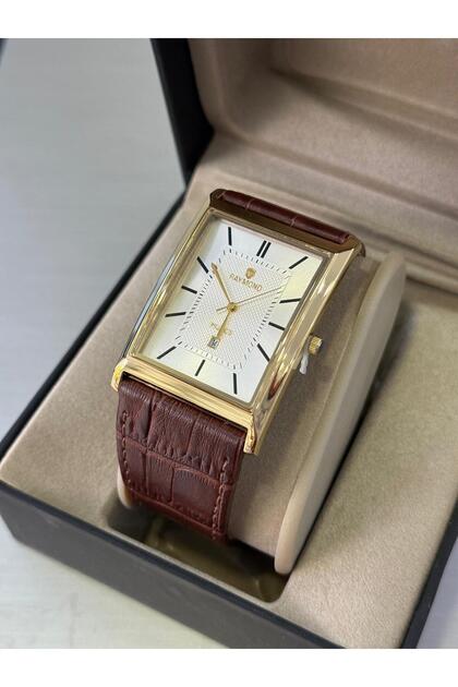 Köşeli Klasik Erkek Kol Saati 3558 Gold