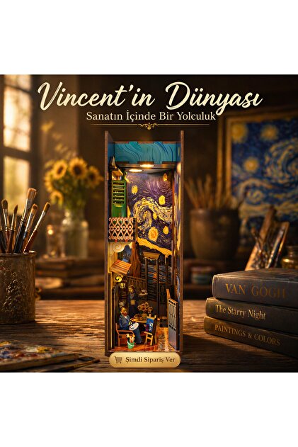Emirgan Seyahat İzleri Book Nook Kit – Ahşap Minyatür Ev, DIY Hobi