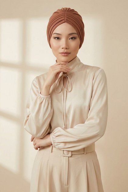 Pleated Combed Cotton Bone, B-13, Dark Brown