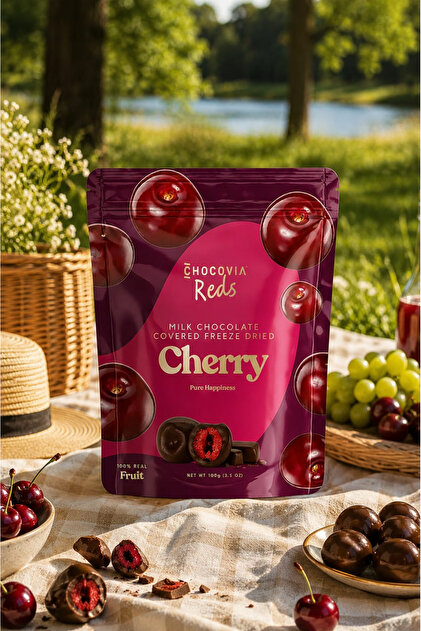 ちょこ CHOCOVIA Çikolata Kaplı Dondurulmuş Kurutulmuş Çilek 100 (gr