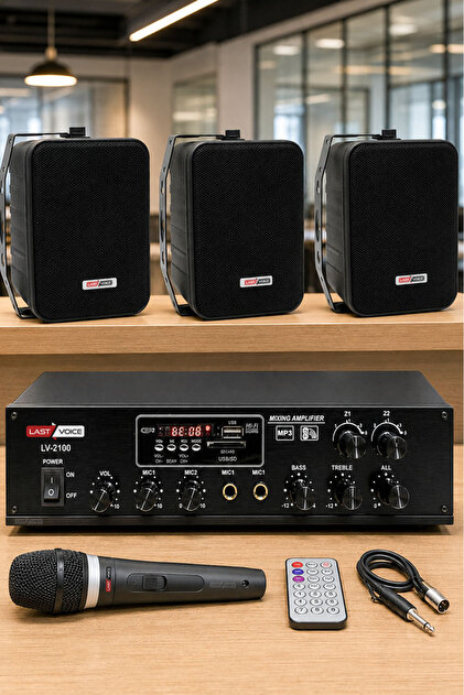 Lastvoice Black Soft Paket-2 Hoparlör Anfi Mikrofon Mağaza Ses