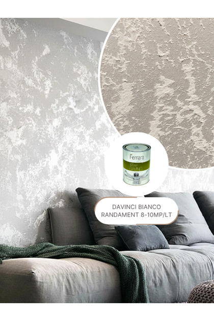 Vopsea decorativa Davinci, Ferrara Design, culoare alba, 1lt