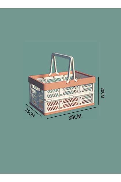 Foldable Portable Plastic Basket, Collapsible Shopping & Picnic Storage Box