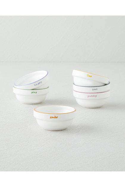 果物 Cha3333 English Home Joyfull Seramik 6'lı Çerezlik 6 cm Renkli - Fiyatı