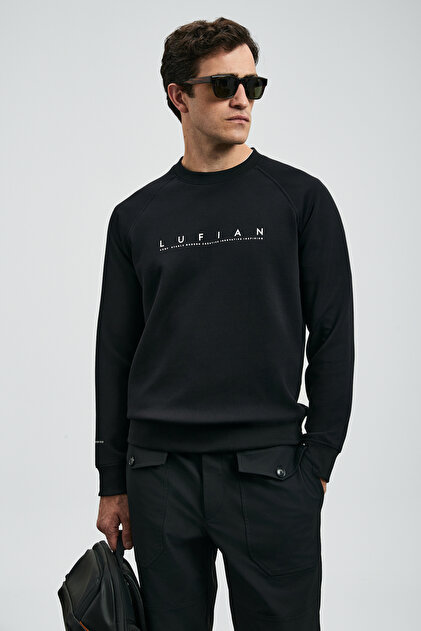 Lumberjack MB SN75 C NECK SW 6FX Erkek Sweat A102064460 Sıyah