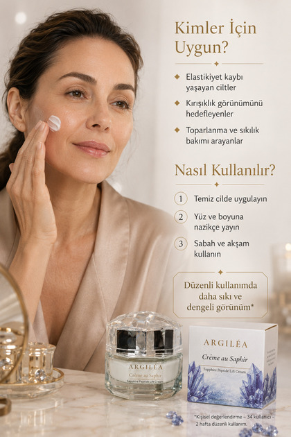 Argilea Safir Peptitli Sıkılaştırıcı Yüz Kremi | Kırışıklık ve
