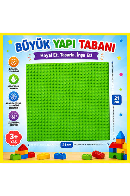 p parti oyunevi Funny Blocks Mikro Blok Yeşil Zeminli 1000 Parça