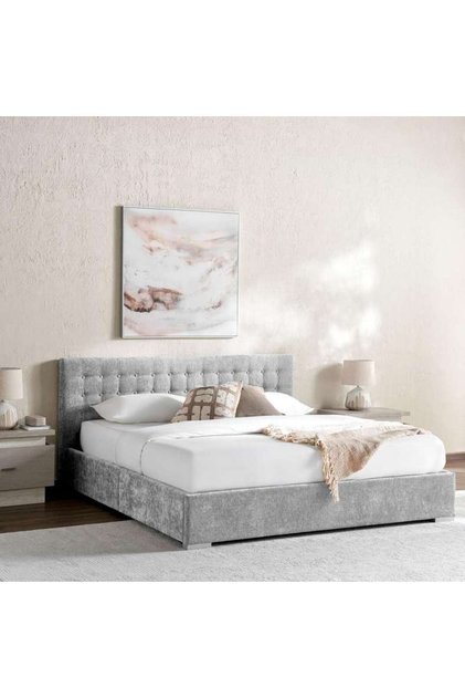 Sunrise Queen Bed 160x200 With Hydraulic Storage - Light Grey