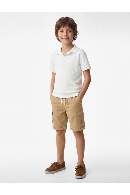 Cotton Short Sleeve Basic Polo Collar T-Shirt