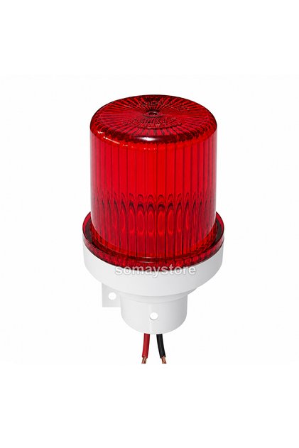 Tekne Boru Başlı Tepe Lambası 360° 6 -10 mt. Tekneler için 12 V Led 55x50mm (KIRMIZI)