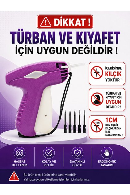 KILÇIK TABANCASI-(STANDART) 5 ADET İĞNE - türban ve kıyafetler için uygun değildir