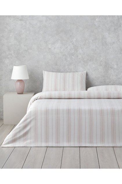 Crystal Vibe Yarn Dyed Double Size Bed Sheet Duvet Cover Set 200X220 cm Pink