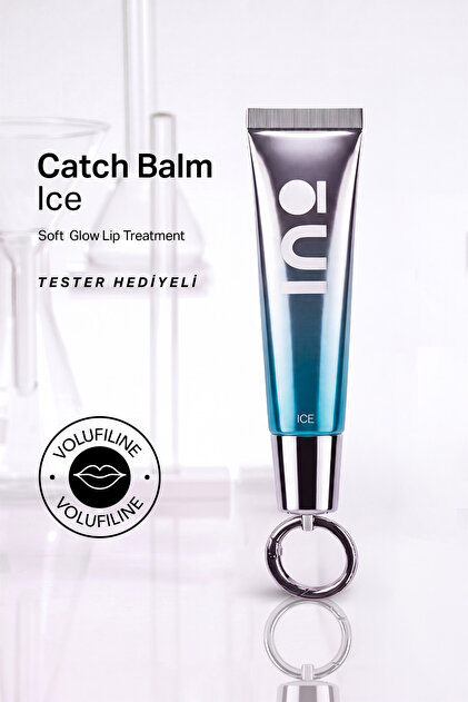 Lip Balm Gloss Anahtarlıklı – Volufiline, Deniz Kolajeni, Peptit Kompleksi – Ice (Şeffaf) | 15 ml