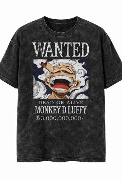 technomonkey Anime One Piece Luffy Gear 5 Wanted Unisex Yıkamalı