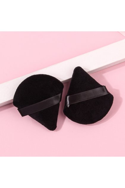 2pcs black 2Pcs/100Pcs Triangle Powder Puff For Loose Powder Liquid Cosmetic Soft Plush Powder Puff