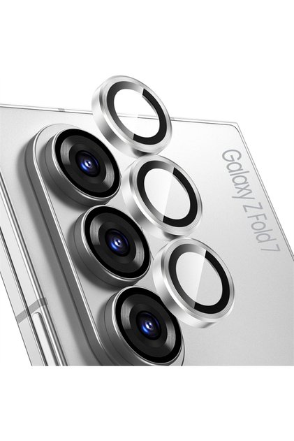 For Galaxy Z Fold 7 Silver Metal Individual Ring Camera Lens Protector for Samsung Galaxy Z Fold 8 U