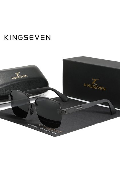 نظارات شمسية جديدة من KINGSEVEN باللون الأسود والرمادي للرجال، نظارات شمسية مستقطبة متدرجة اللون للنساء والرجال، مربعة الشكل