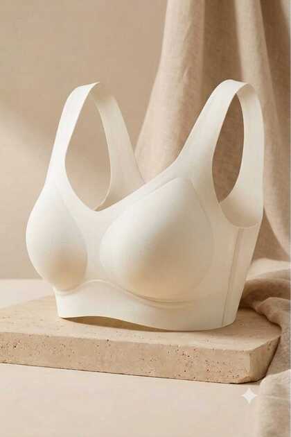  Laser Cut Seamless Non-Marking Padded Underwire-Free Push-Up Gathering Invisible Bra