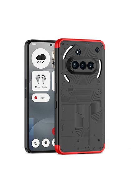 Nothing Phone (3a) PC Black Red Nothing Phone 3A 2025 Case 3 in 1 Quality PC Protection Shockproof H