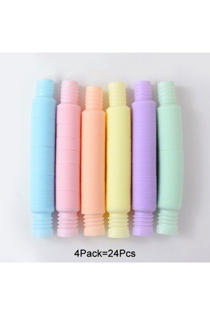 24Pcs 6-24Pcs Funny Pop Tubes Pipe Fidget Sensory Antistress Toys for Children Adults Birthday Party