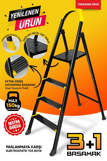 Merdiven Hardy 3+1 Basamaklı Özel Tasarım Hafif me