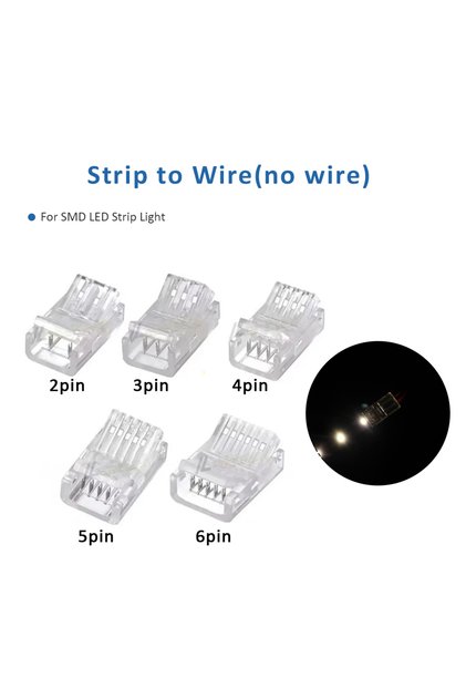 3Pin 10mm 10PCS Strip to Wire 2Pin 3Pin 4Pin 5Pin 6Pin LED Connector 8mm 10mm 12mm LED Strip To Stri