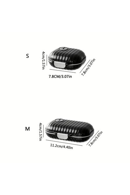 Large black Portable Pill Box, Sealed Storage Box, Pill Organizer, Jewelry Storage Box, Mini Portabl