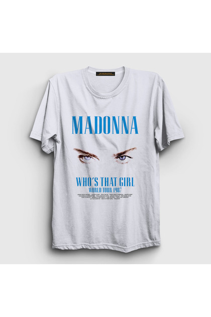Unisex White Tour Who's That Girl Madonna T-Shirt 545440Tt
