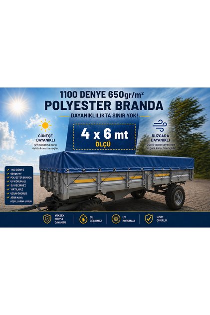 RÖMORK BRANDASI 4x6MT-GENEL KULLANIM-TRAKTÖR-KAMYONET-650gr KALIN BRANDA