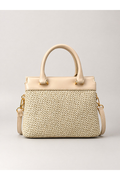 Cream Women's Mini Bag – Stylish Textured Design, Magnetic Closure, Daily Use & Complementary to Outfits