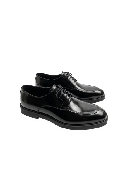 Italian Style Internal and External Natural Leather Thermoligt Lace-Up Men's Shoes Black T15251-01