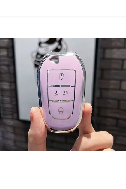 For Peugeot 208 308 508 2008 3008 5008 Rifter Citroen Opel Nano Key Case Cover Lilac Silver Silver Color