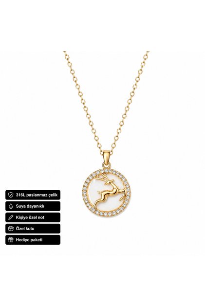 Women's Necklace with Deer Figure Stainless Steel Sparkling Gift Necklace