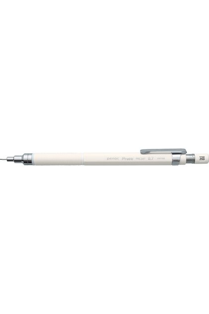 Creion mecanic profesional Protti PRC-107, 0.7mm, con metalic, varf retractabil, alb